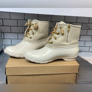 Sperry saltwater sparkle gold boots. EUC